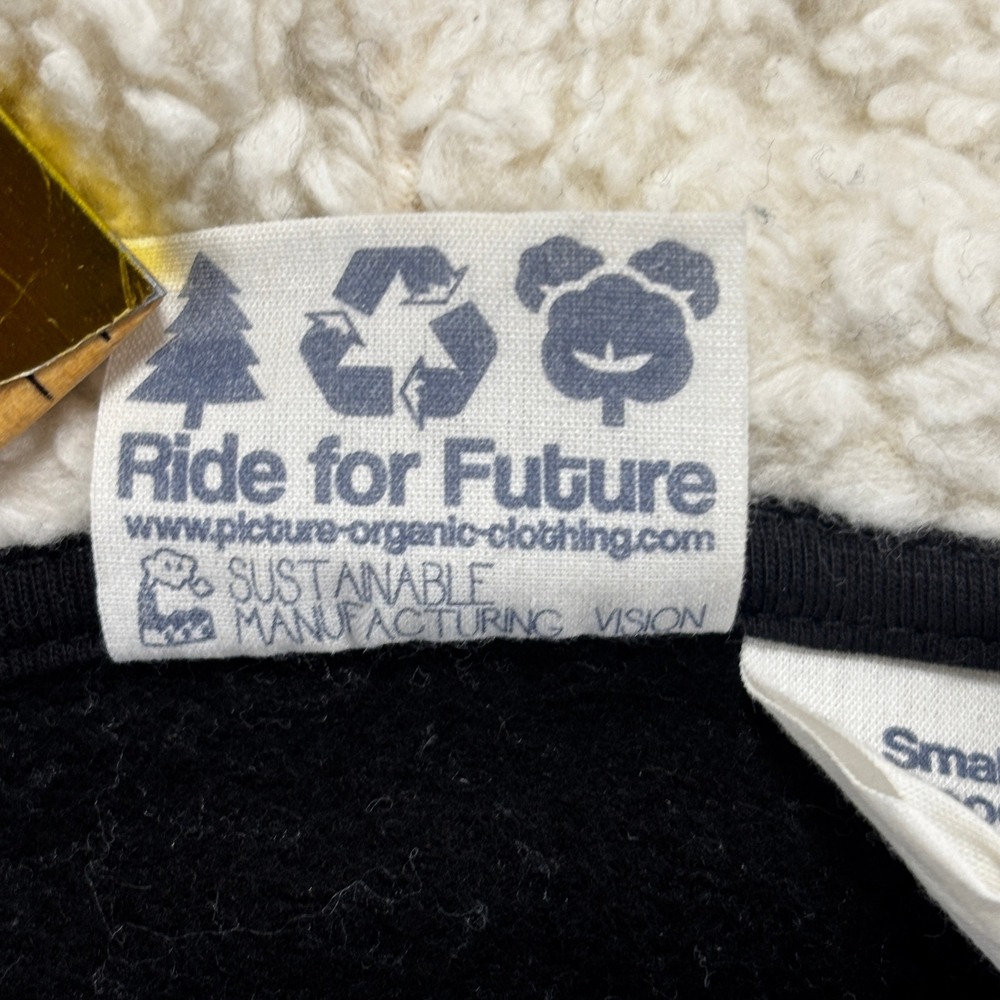 Picture Organic Clothing Sherpa Lined Hoodie‎ Jacket Women s Charcoal Blue - Picture 8 of 12